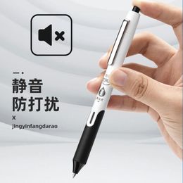 Straight Liquid Roller Ball Pen Exchangeable Ink Double Smooth Time-space Silent And Quick-drying Black