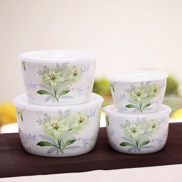 Bowls Four Sets Of Bone China Preservation Bowl Box Set Suitable For Microwave Refrigerator Ceramic Small