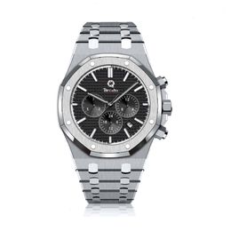 Men's Luxury Automatic Mechanical Watch REQUIN Royal Brand Silver White Stainless Steel Case 26331ST OO 1220ST 02 Black Calen259W