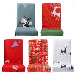 Christmas Decorations Removable Chair Cover Stretch Banquet Seat Case Slipcover Back 2022 Year DIY Decoration