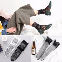 Women Socks Blast Big Lace Lolita Ice Silk Sexy Fashion Korean Versatile Women's Pure Colour Breathable Net