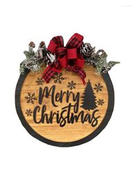 Christmas Decorations Welcome Door Sign Merry Double-Sided Wooden Wreath Hanger For Rustic Holidays Front Farmhous