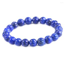 Strand Wholesale JoursNeige Blue Ore Natural Stone Bracelet Carved Pumpkin Beads Bracelets For Women's Crystal Fashion Jewelry
