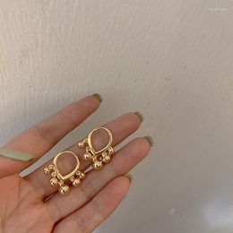 Hoop Earrings Cute Female Round Yellow Gold S925 Color Alloy For Women Simple Elegant Double Wedding