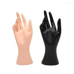 Jewelry Pouches 2 Pcs 23cmx23cm Mannequin Hand Finger Glove Ring Bracelet Bangle Display Stand Holder Complexion & Black