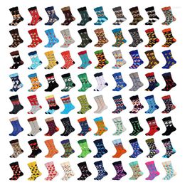 Men's Socks Lionzone 10pairs/lot Harajuku Mens British Style Hip Hop 33 Selects & Free Combination Warm Cotton Happy Crew