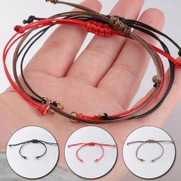 Link Bracelets Rumnvnty 5pcs Red Black Brown Colour Adjustable Waxed Rope Chain Braid Women DIY Handmade Making Jewellery Accessories