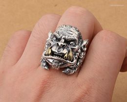 Cluster Rings 925 STERLING SILVER Men Men's Punk Biker Ring Jewellery A1601