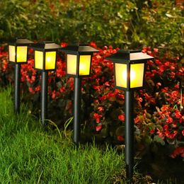 2pcs Outdoor Solar Powered Light IP65 Waterproof 10LED Night For Pathway Driveway Landscape Garden Lawn Lamps