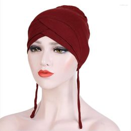 Ethnic Clothing Muslim Fashion Women Print Hijab Turban Caps Long Tail Headscarf Bonnet Head Wraps Ladies Hairloss Chemo Cap