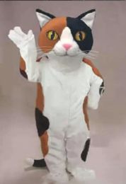 Factory hot Calico Cat Mascot Costume Cartoon Character Adult Size Theme Carnival Party Cosply Mascotte Outfit Suit FIT Fancy Dress