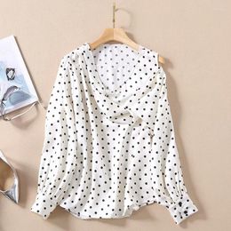 Women's Blouses QUALITY Est HIGH Fashion 2022 Designer Blouse Women's Long Sleeve Polka Dot Tops