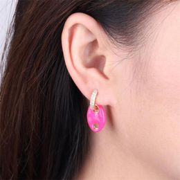 Stud Earrings The Pig Nose Dripping Oil Copper Trendy Retro Personality Micro-studded Ear Buckle Manufacturers In Stock