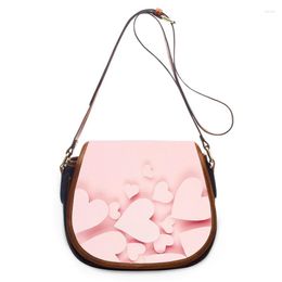 Evening Bags Love Heart Colourful Rose Print Fashion Women Crossbody Bag Luxury Handbags Zipper Shoulder