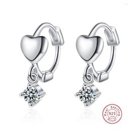 Hoop Earrings Arrival Female 925 Silver Needle Love Heart Mosaic Zircon For Women Jewelry Gift Pendientes Oorbellen