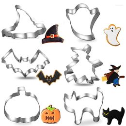 Baking Moulds ZK20 Stainless Steel Halloween Bat Ghost Cookie Cutter Cake Decorating Fondant Cutters Cookies Biscoito Mold Decor Tool