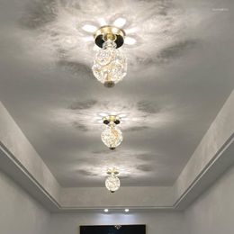 Pendant Lamps Crystal Wrought Iron Aisle Lamp Corridor Balcony Ceiling Post-Modern Simple And Creative Entrance Hallway