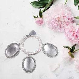 Bangle 517F Bridal Bouquet Po Bracelet Memorial Lace Oval Pendant Wedding Memories Shower