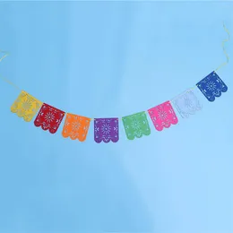 Gift Wrap 1Pc Flower Large Multi-Colored Square Felt Papel Picado Banner For Wedding Thanksgiving Birthday Party