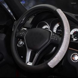 Steering Wheel Covers Fashion Crystal Car Diameter 38cm Diamond Rhinestone Accessories For Woman Automobile Interior Parts