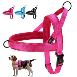 Dog Collars Adjustable Mesh Harness Reflective No Pull Puppy Vest Breathable Nylon Pet Pug Harnesses For Small Medium Large Dogs