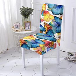 Chair Covers Butterfly Cover Removable Creating Printing Spandex Elastic Furniture Anti-fouling Protective Washable