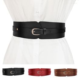 Belts Women's Waist Belt Ladies Wide Elastic Vintage Buckle Leather Fashion Wild Pin