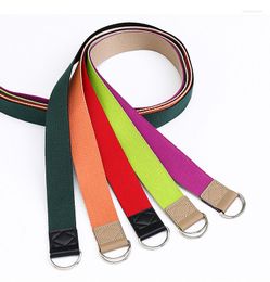 Belts Simple Canvas Belt Unisxe Fashion Trend Versatile Jeans Accessories Colorful Double Ring Buckle Nylon Youth Waistband For Men