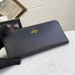 2021 Fashion Designers Wallets Luxurys Mens Women Leather Bags High Quality Classic Bee Tiger Snake Letters Purses Original Box Di245E