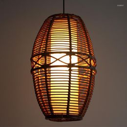 Pendant Lamps Southeast Asian Style Rattan Chandelier Creative Personality Coffee House Bedroom Restaurant