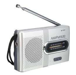 Mini Portable AM FM Radio 2 Telescopic Antenna Dual Band Stereo Channel 88-108MHz Radio Receiver Built-in Speaker BC-R21