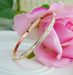 Bangle Cubic Zirconia Titanium Steel Rose Gold Selling Bracelet&Bangle Jewelry Drop