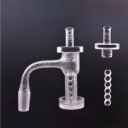 Sandblasted pipe Full Weld Terp Slurper Quartz Banger Nail Bevelled Edge Quartz Nails with Cap & Pillar for Dab Rig Bong Hookah 10m 14mm 18mm Joint