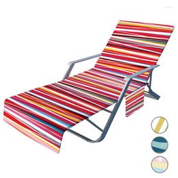 Chair Covers Geometric Stripe Series Summer Beach Towel Portable Outdoor Garden Recliner Microfiber Lounge