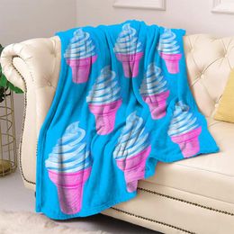 Blankets Ice Cream Fluffy Soft For Winter Cute Fleece Blanket Sofa Summer Bedroom Decoration Bedspread On The Bed Throw Boho Nap