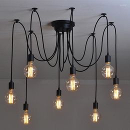 Pendant Lamps Retro Edison Bulb Light Chandelier Vintage Loft Adjustable Diy E27 Spider Ceiling Lamp Cafe Living Room Bar Fixture