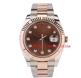 126331 41mm diameter Rose Gold Men's watch Automatic Machine 126331 Chocolate Colour Diamond Asia 2813 Sport Sapphire Glass 2022