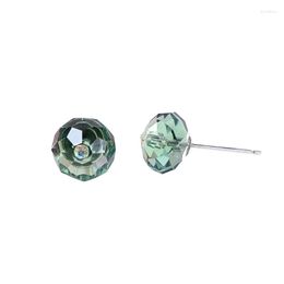 Stud Earrings Crystals From Austria Colourful Ball Shaped Beads Piercing 925 Silver Fine Jewellery For Women Wedding Girls