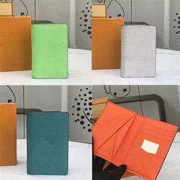 Designer Card Holder Men Womens Wallet Fashion Yellow White Green And Orange Leather Credit Purses Passport Cover ID Unisex Flower233O