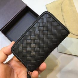 Famous Luxurys Weave real leather Credit Card Holder Men Womens Multiple card slots Cards Holders Mini Wallets Coin Purse Pocket I312g