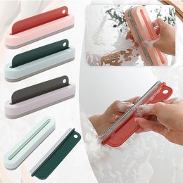 Multifunctional Two In One Mirror Wipe Bathroom Glass Scraper Bathroom Sink Cleaning Brush Wiper Sponge Brushes Home Cleaner