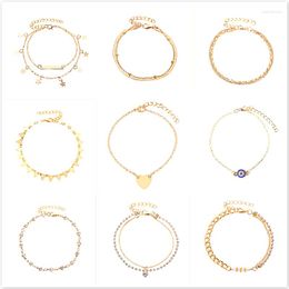 Anklets 1 Piece Sell Shine Anklet Elegant Jewellery Fashion Style Golden Zircon Crystal For Sexy Womens Girls Wholesale