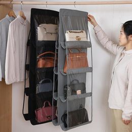 Storage Bags Est Hanging Handbag Organizer Transparent Bag Wardrobe Closet Door Wall Clear Sundry Shoe With Hanger Pouch