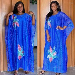 Ethnic Clothing African Lace Dresses Dashiki Print Boubou Plus Size Party Robe Musulmane Longue Fashion Abaya Ladies Outfits With Sling