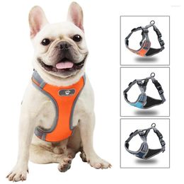 Dog Collars Breathable Mesh Harness Vest Personalized Breakaway Reflective No Pull Comfortable Pet Accessories Items