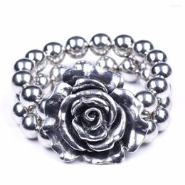 Strand Rose Design Wrap Bracelets For Women Metal Beaded Vintage Jewellery Bracelet Custom Handmade Girls Gift