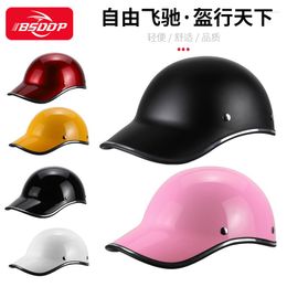 Motorcycle Helmets Electric Car Helmet Four Seasons Men's And Women's Lightweight Retro Battery Bicycle Breathable Sunscreen Summer