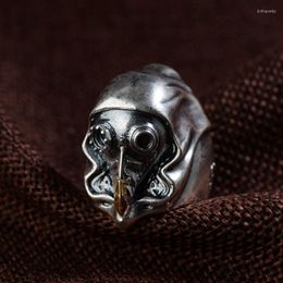 Cluster Rings 925 Sterling Silver Thai Men's Punk Machinist Skull Bike VINTAGE Ring Jewelry A2570