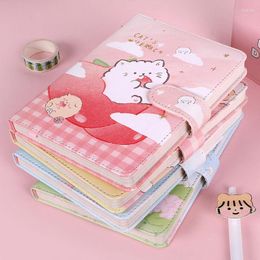 Cute Colour Inside Page Notebook Cartoon Printed Pu Cover Creative Hardcover Diary Books Weekly Planner Handbook Scrapbook