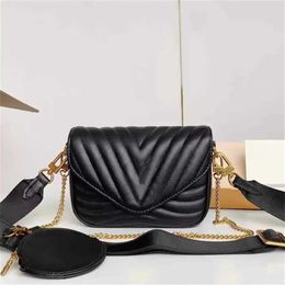 NEW WAVE MULTI-POCHETTE Women Designer Crossbody Bag Fashion Woman Cross Body Bags Quilted Twin Sets Mini Handbag Chain Round Coin225Z